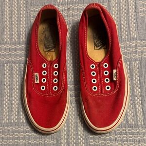 Vans Red Canvas Sneakers